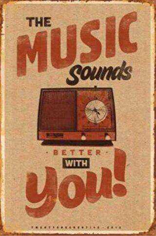 Müzik Retro Vintage Ahşap Poster