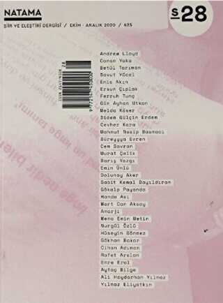 Natama Dergisi Sayı: 28 Ekim - Aralık 2020 - Natama Dergisi Yayınları