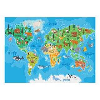 Neverland Hayvan Dünya Haritası Puzzle 100 Parça NL412