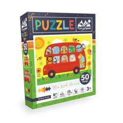 Neverland Hayvanlara Otobüs Puzzle 50 Parça NL408 - Neverland