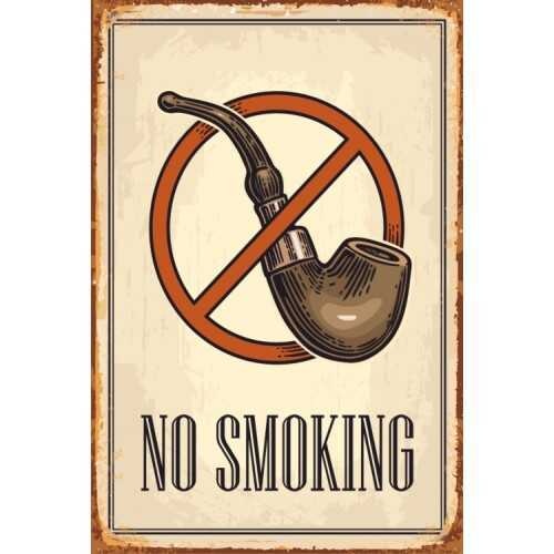No Smoking Pipolu Retro Vintage Ahşap Poster
