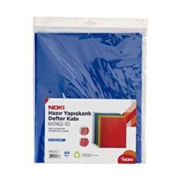 Noki Hazır Yapışkanlı Kitap Kabı 10 ` Lu Mavi - Noki