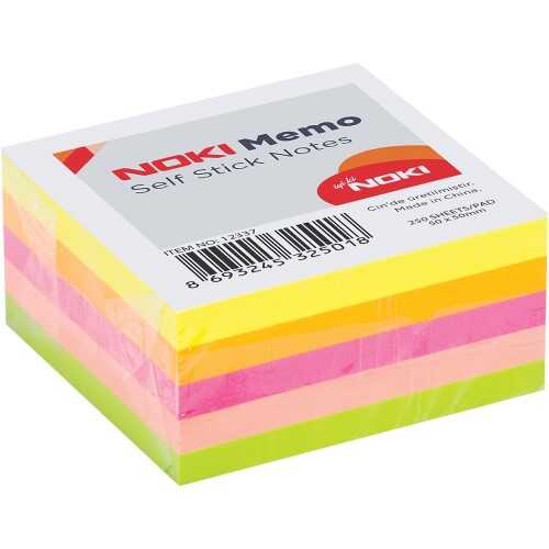Noki Memo Stick 50X50 Mm Karışık Renk Neon Küp Blok