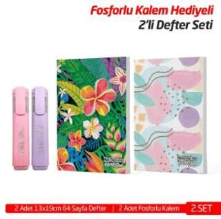 Note The Time 2Li A5 Defter + 2Li Fosforlu Kalem - 2. Set - 1