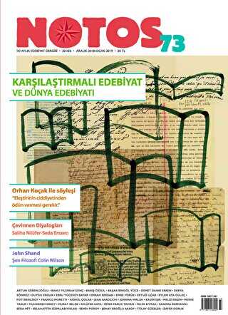 Notos Öykü İki Aylık Edebiyat Dergisi Sayı: 73 Aralık-Ocak 2018