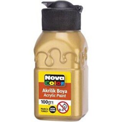 Nova Color Akrilik Boya Şişe 100Gr Ateş Kırmızı - Nova Color