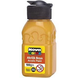 Nova Color Akrilik Boya Şişe 100Gr Güneş Sarı - 1