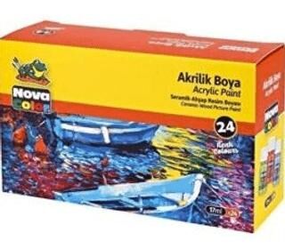 Nova Color Akrilik Boya Şişe 24Lü 17 Ml - 1