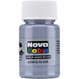 Nova Color Akrilik Boya Şişe 30Cc Gümüş