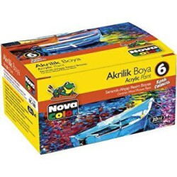 Nova Color Akrilik Boya Şişe 6`lı - Nova Color