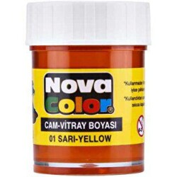 Nova Color Cam Boyası Su Bazlı Şişe Sarı - Nova Color