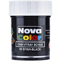 Nova Color Cam Boyası Su Bazlı Şişe Siyah - Nova Color