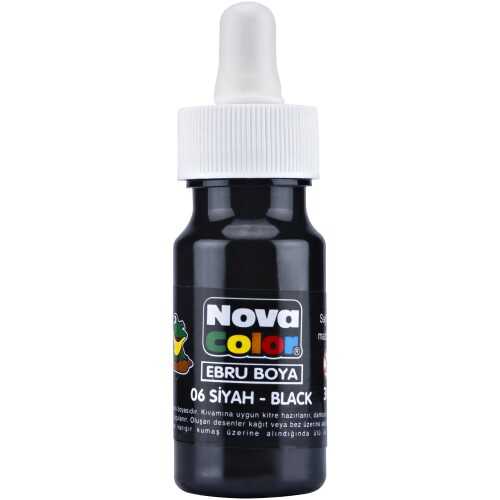 Nova Color Ebru Boya Şişe Siyah