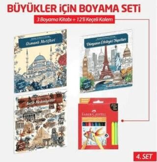 NTT 3 Kitap + Boyama Kalemi Büyükler İçin Boyama 4. Set - 1