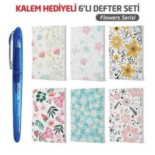 NTT - Magnum Jel Kalem Hediyeli 6 lı Defter - Flowers - 1