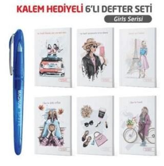 NTT - Magnum Jel Kalem Hediyeli 6 lı Defter - Girls - 1