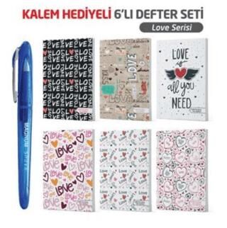 NTT - Magnum Jel Kalem Hediyeli 6 lı Defter - Love - 1