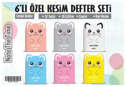 NTT - Özel Kesim Defter - 6`lı Set Sevimli Kediler - Note The Time