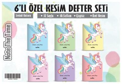 NTT - Özel Kesim Defter - 6`lı Set Unicorn - Note The Time