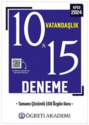 KPSS Genel Yetenek Genel Kültür 10X15 Vatandaşlık Deneme - Öğreti Akademi