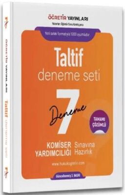 Öğretir Yayınları Öğretir TALTİF Komiser Yardımcılığı 7 Deneme Çözümlü - 1