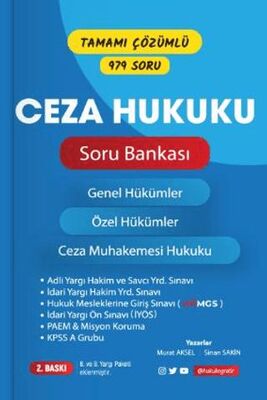 Öğretir Yayınları Ceza Hukuku Soru Bankası - 1