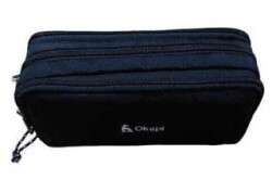 Okapi Kalem Çantası Üç Gözlü Siyah Renk Okp-101-S - Neda