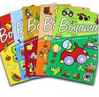 Okul Öncesi Boyama - Etkinlikli Eğlenceli Dev Boyama Kitabı 5 Kitap Takım - Karatay Çocuk