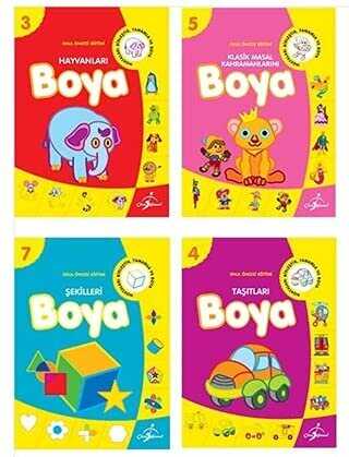 Okul Öncesi Boyamalı Alıştırma 10 Kitap Takım - Çocuk Gezegeni