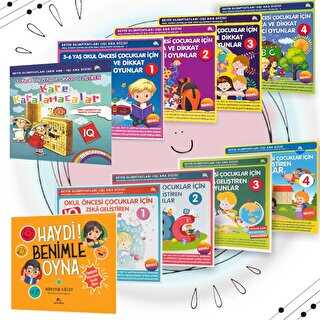 Okul Öncesi Çocuklar için Zeka ve Dikkat Geliştiren Rengarenk Oyunlar 10 Kitap
