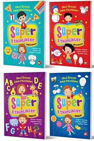 Okul Öncesi Zeka Geliştiren Etkinlik Kitapları Seti 4 Kitap Takım - Beyaz Balina Yayınları