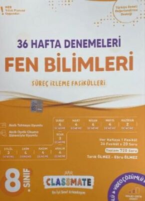 Okyanus Yayınları 8. Sınıf Fen Bilimleri Classmate 36 Hafta Denemeleri - 1