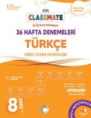 Okyanus Yayınları 8. Sınıf Türkçe Classmate 36 Hafta Denemeleri - 1