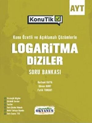 Okyanus Yayınları AYT KonuTik Logaritma Diziler Soru Bankası - 1