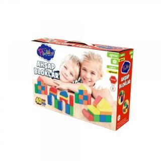 Onyıl Kutuda 40 Parça Ahşap Renkli Bloklar - 1