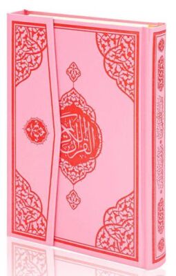 Orta Boy Bilgisayar Hatlı Arapça Cilt Bezi Mıklepli Kuran-ı Kerim - Pembe - 1