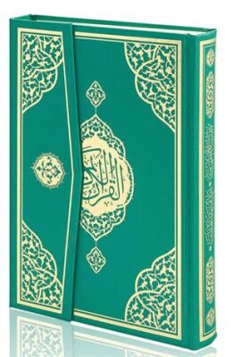 Orta Boy Bilgisayar Hatlı Arapça Cilt Bezi Mıklepli Kuran-ı Kerim - Yeşil - 1
