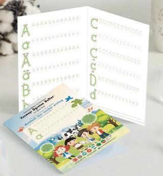 Orta Türk Alfabesi İçin Hazırlanmış Yazmayı Öğreten Defter - 1