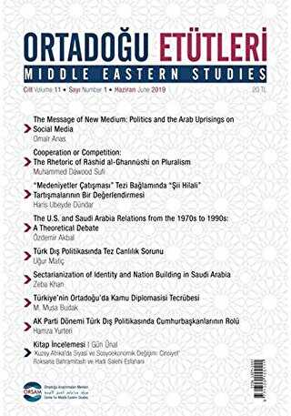 Ortadoğu Etütleri Cilt: 11 Sayı 1 Haziran 2019