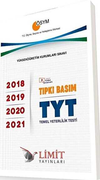 Limit Yayınları ÖSYM Tıpkı Basım TYT 2018-2019-2020-2021 Deneme Sınavları