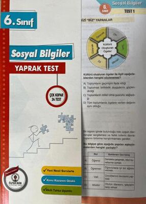 Özdebir Yayınları 6. Sınıf Sosyal Bilgiler Yaprak Test - 1