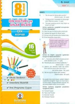 8. Sınıf Din Kültürü ve Ahlak Bilgisi Yaprak Test - 1