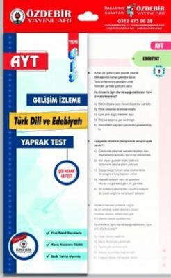 YKS AYT Türk Dili ve Edebiyat Yaprak Test - 1