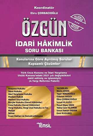 Özgün İdari Hakimlik Soru Bankası - Temsil Kitap