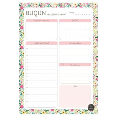 Süresiz Günlük Planlayıcı - Çiçek Desenli - 1