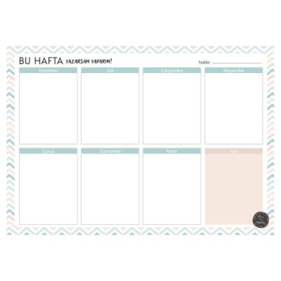 Süresiz Haftalık Planlayıcı - Zikzak Desenli - 1