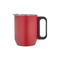 Paslanmaz Çelik Kupa Bardak - Kırmızı - 350 ml - 5354 - Halk Kitabevi