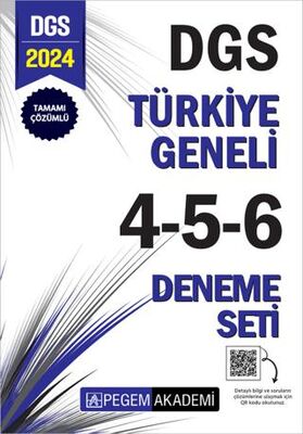 Pegem Akademi Yayıncılık 2024 DGS Tamamı Çözümlü Türkiye Geneli 4-5-6 3`lü Deneme Seti - 1