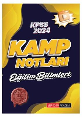 Pegem Akademi Yayıncılık 2024 KPSS Eğitim Bilimleri Kamp Notları - 1