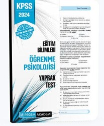 2024 KPSS Eğitim Bilimleri Öğrenme Psikolojisi Yaprak Test - Pegem Akademi Yayıncılık